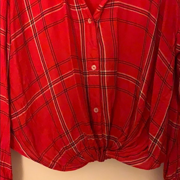 Dark Coral Plus Size Flannel - Picture 4 of 4